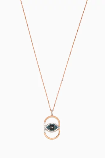 Rose-Gold & Eye Light Double Hoop Necklace