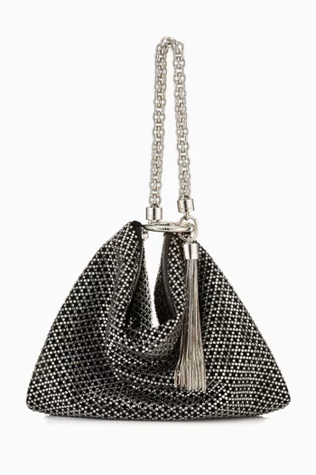 Callie Crystal-embellished Clutch Bag in Suede