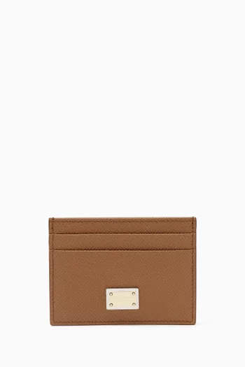 Dauphine Card Holder in Grained Leather