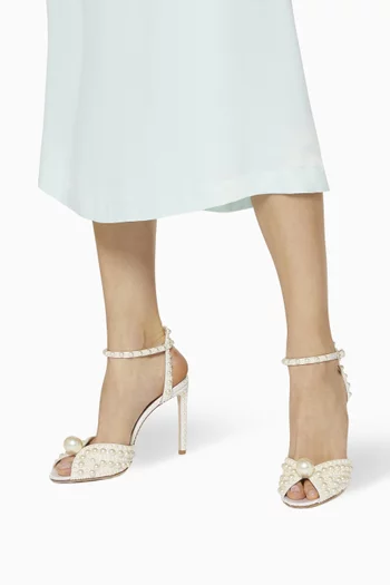 Sacora 100 Pearl Satin Sandals     