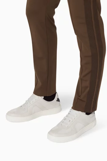 White Intrecciato-Detail Sneakers 