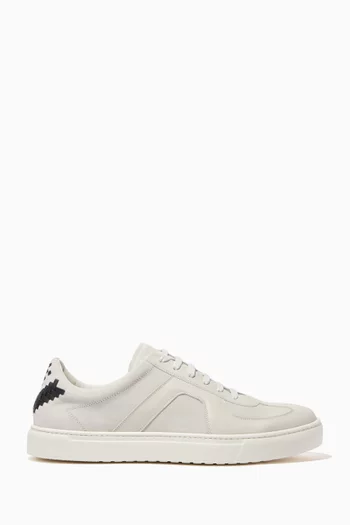 White Intrecciato-Detail Sneakers 