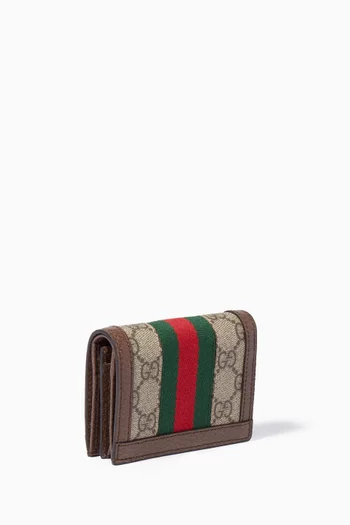 Beige Ophidia GG card case 
