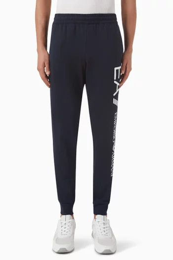 Buy Emporio Armani Blue EA7 Logo Train Series Sweatpants in Cotton For Men Online Ounass Bahrain