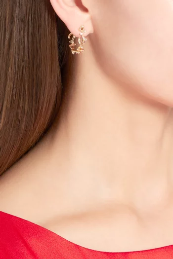 Hob/ Love Baguette Diamond Hoop Earrings in 18kt Yellow Gold