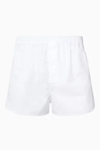 White Savoy Cotton Boxer Shorts 