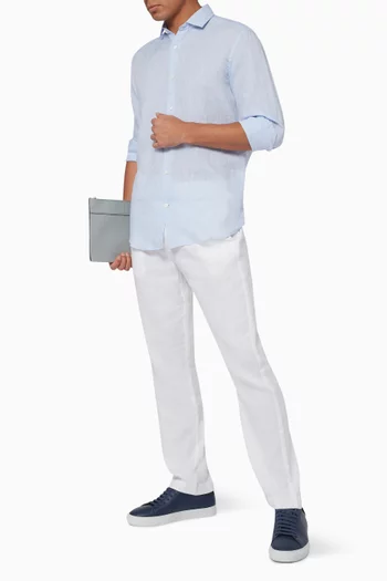 Long-Sleeved Linen Shirt