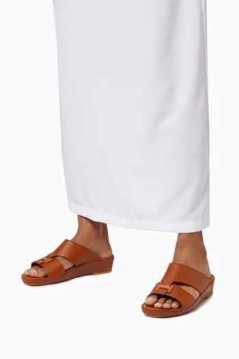 Heritage Sandals with Crocodile Buckle in Calf Leather