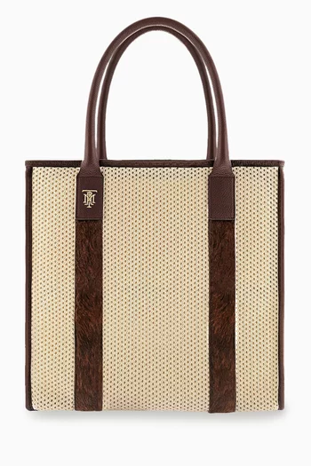 Small Elektra Tote Bag in Leather & Mesh