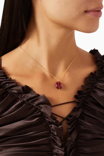 Gold-Plated Tumble Stone Pendant Necklace  
