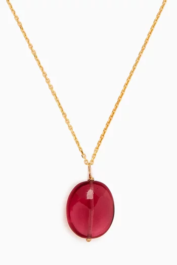 Gold-Plated Tumble Stone Pendant Necklace  