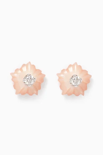 Floral Topaz Diamond Stud Earrings