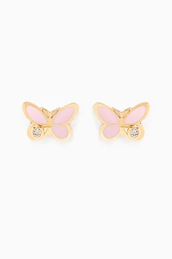 Butterfly Diamond Stud Earrings   