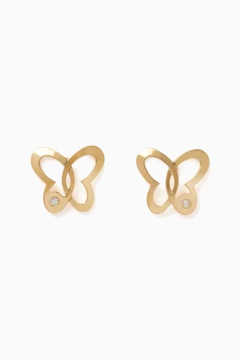 Butterfly Diamond Stud Earrings      