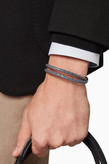 سوار جلد إليو مجدول مزدوج