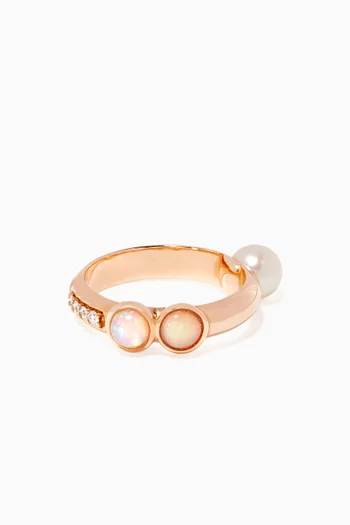 Pearl & Opal Diamond Ring    