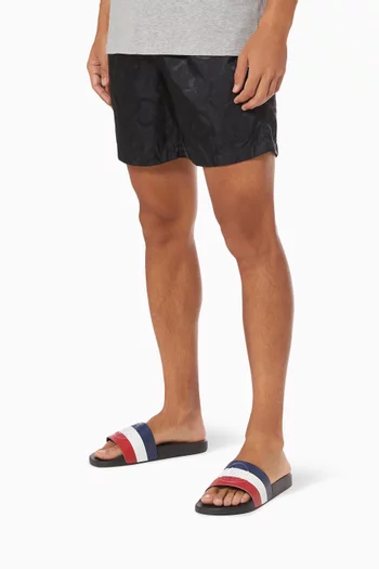 Basile Tricolour Embossed Slides  