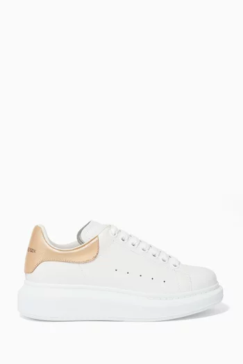 Alexander mcqueen sneakers white and gold sale