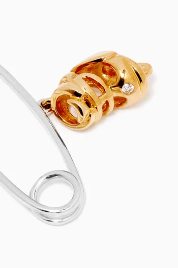 "It's a Roller Skate!" Sapphire Baby Pin with Diamond in 18kt Gold 