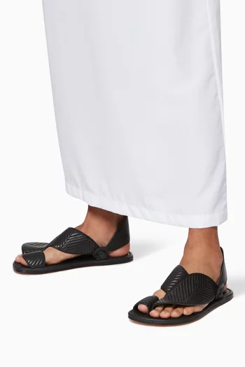 Arabian Vela Lamb Matelasse Chevron Sandals    