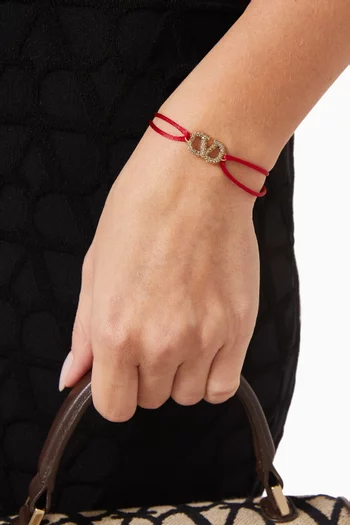 Valentino Garavani VLOGO Cord Bracelet in Fabric