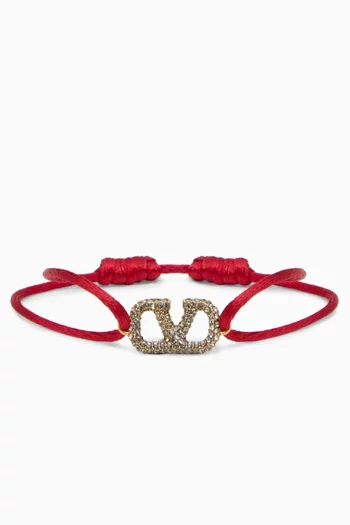 Valentino Garavani VLOGO Cord Bracelet in Fabric