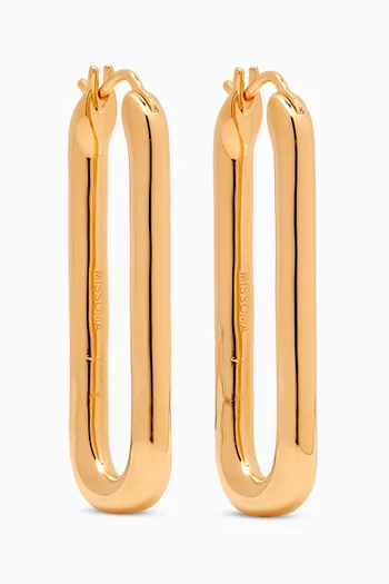 Ovate Hoop Earrings in 18kt Gold-plated Brass