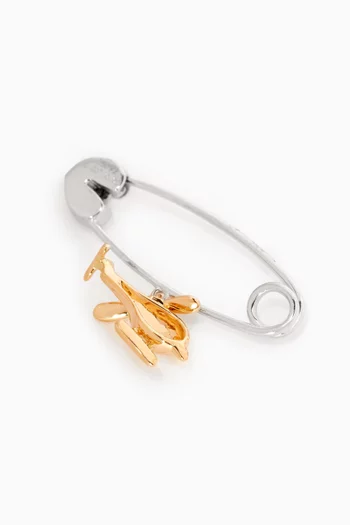 "It's A Boy!" Helicopter Diamond & Sapphire Brooch in 18kt Gold  