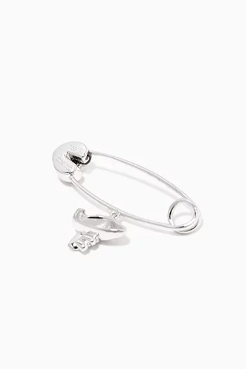 "It's A Boy!" Airplane Diamond & Sapphire Brooch in 18kt White Gold  