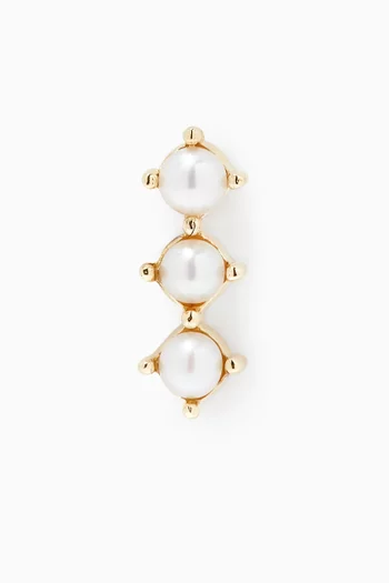 Pearl Bar Stud in 9kt Yellow Gold    