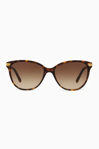 Icon Stripe Detail Cat-Eye Sunglasses   