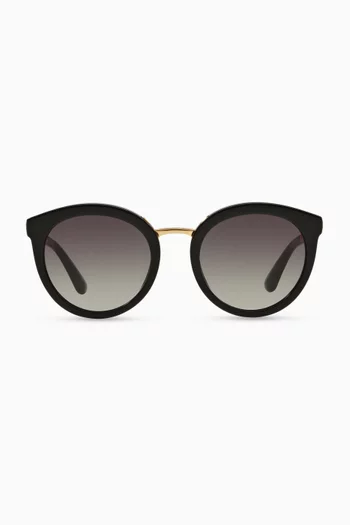 نظارة شمسية بإطار شبه بيضاوي