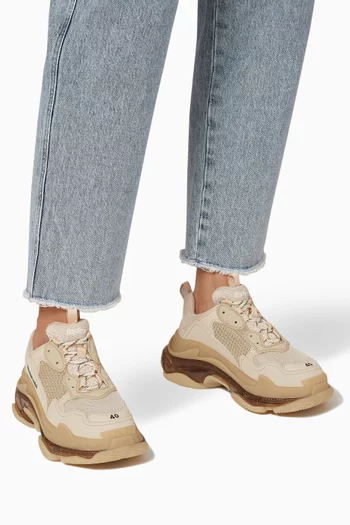 Triple S Clear Sole Sneakers in Double Foam & Mesh     