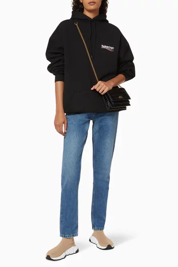 Political Campaign Medium Fit Curly Fleece Hoodie     
