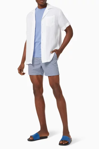 Classic Copacabana Print Swim Shorts in Cotton