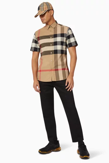 Check Stretch Cotton Poplin Shirt