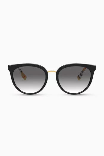 Icon Stripe Cat-Eye Frame Sunglasses   