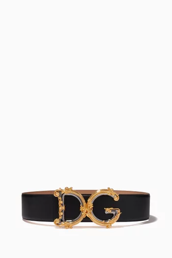 Baroque DG Logo Wide Belt in Leather  