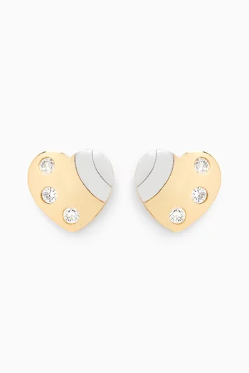 Heart Diamond Earrings in 18kt Gold
