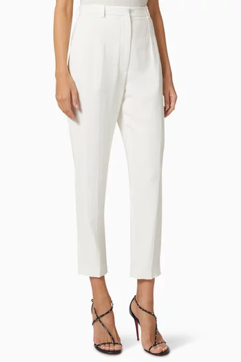 Tailored High Waist Trousers in Viscose Blend  