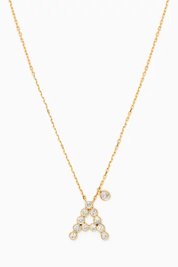 My Diamond Letter Necklace in 18kt Yellow Gold 