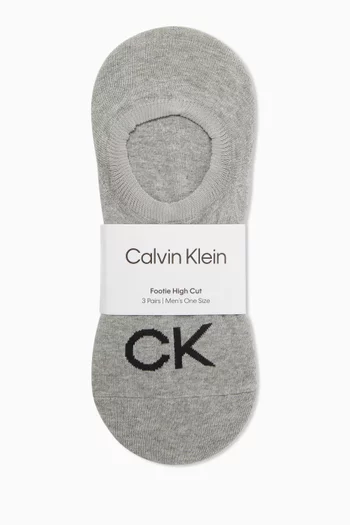 No Show Socks in Cotton-blend, Set of 3
