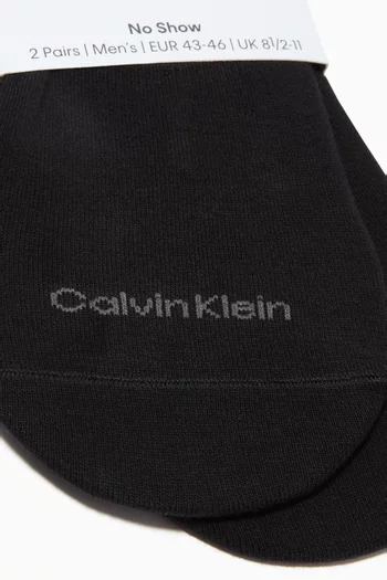 Cotton Blend Invisible Socks, Set of 2