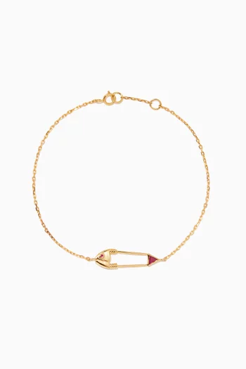 Safety Pin Bracelet in 18kt Yellow Gold