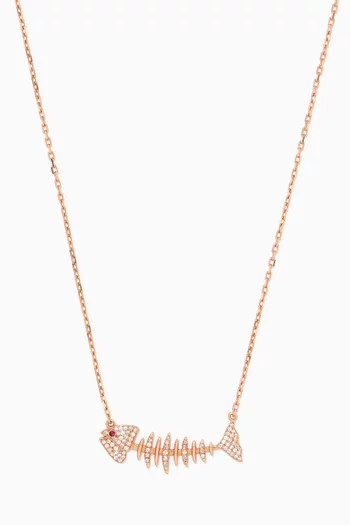 Wishbone Side Necklace in 18kt Rose Gold      