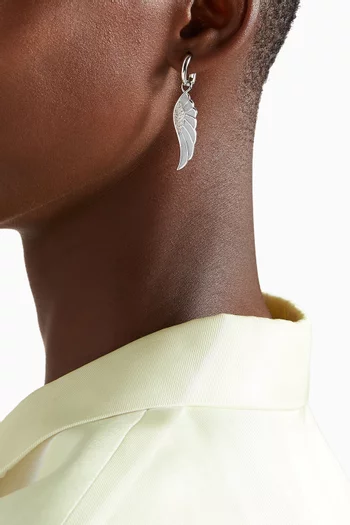 Wings Reflection "Winter" Diamond Earring with Enamel in 18kt White Gold          