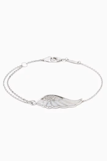 Wings Reflection "Winter" Diamond Bracelet with Enamel in 18kt White Gold          