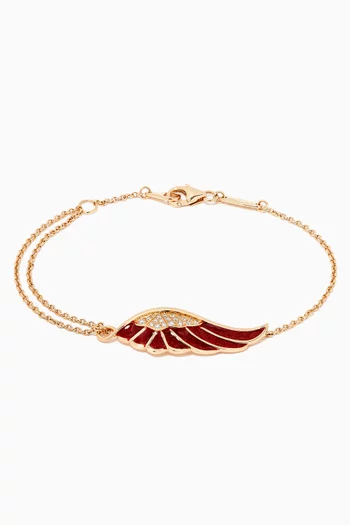 Wings Reflection "Autumn" Diamond Bracelet with Enamel in 18kt Yellow Gold         