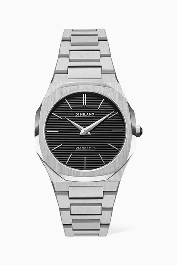 Ultra Thin Bracelet Silver Watch, 40mm                