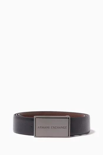AX Reversible Belt in Grained Leather